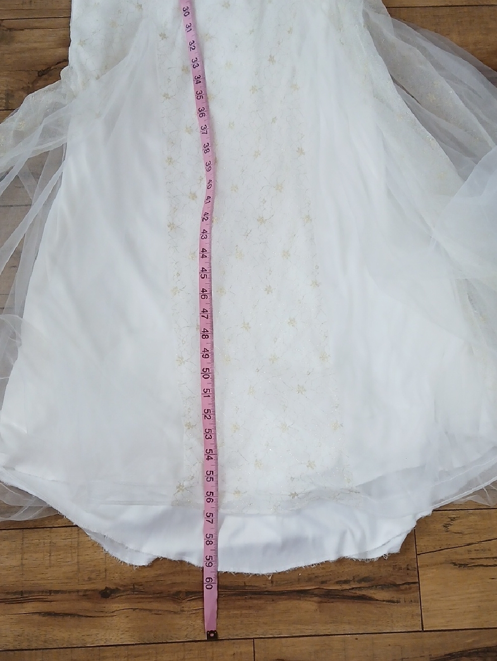 Mac Duggal White And Gold Crystals Tulle Bridal Mermaid Gown with Bow Straps - Picture 9 of 16